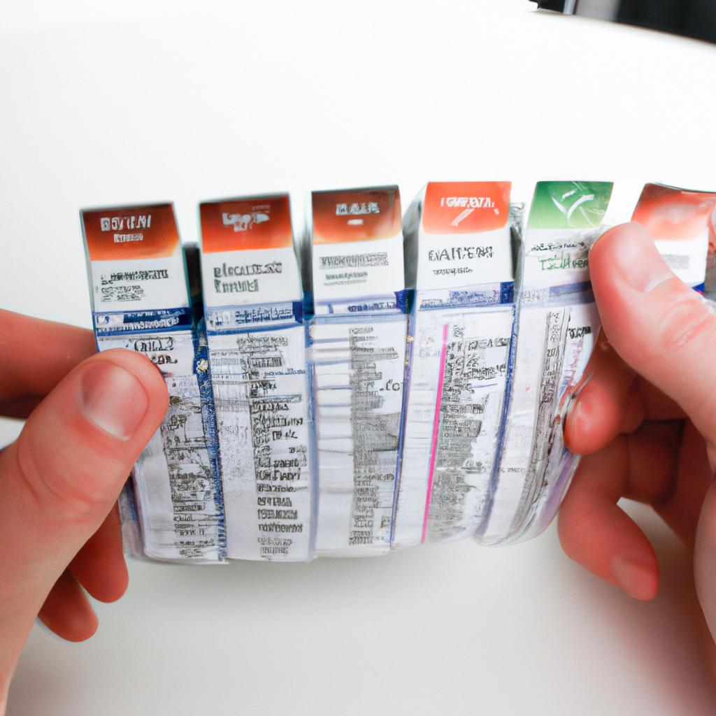 Person reading dietary supplement labels