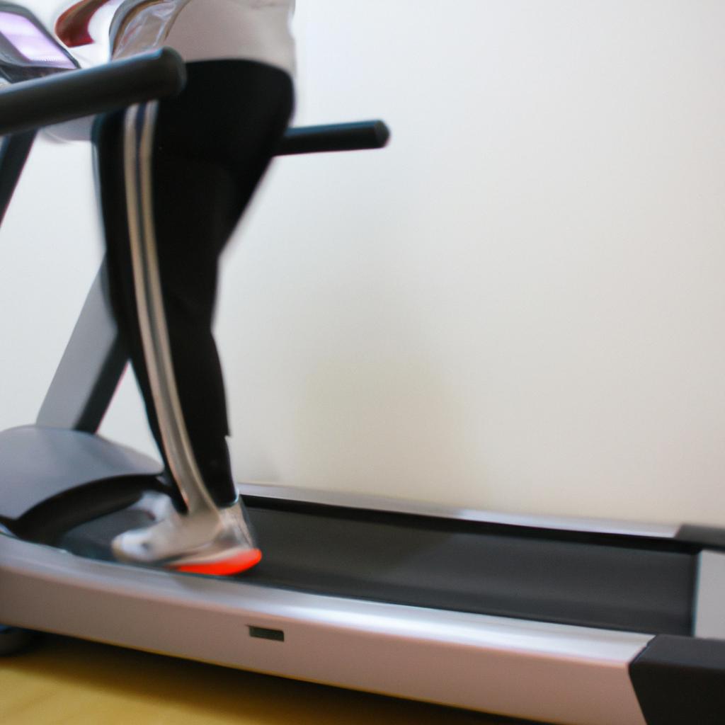 Person using treadmill for exercise