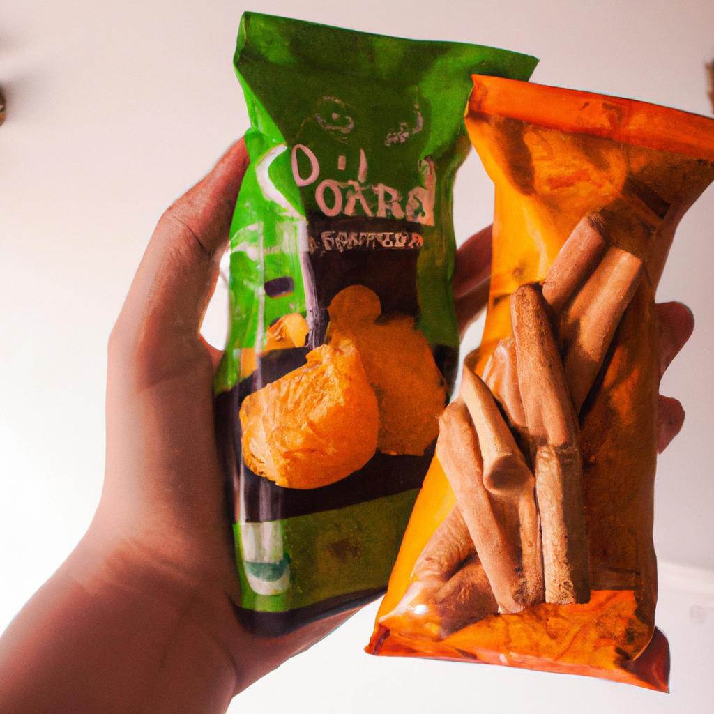 Person holding plant-based snacks