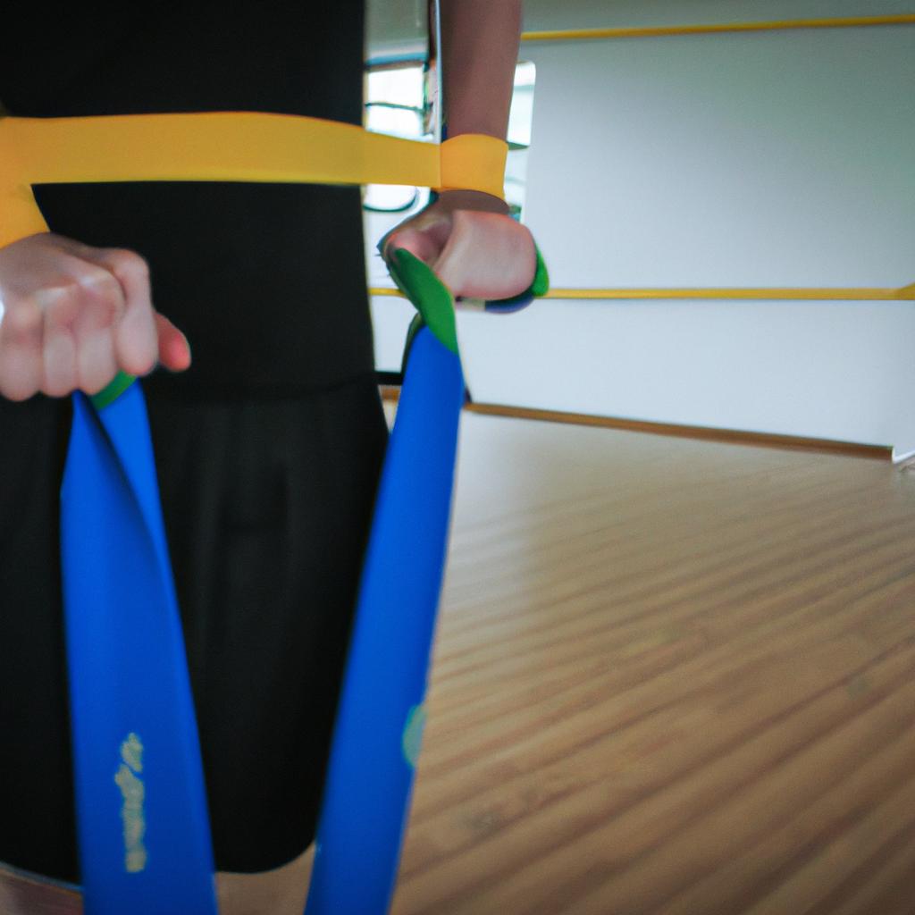 Person using resistance bands for exercise