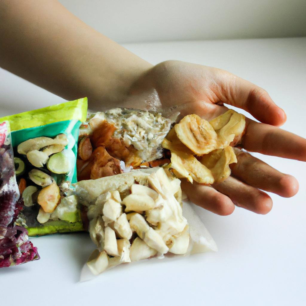 Person holding healthy snack options