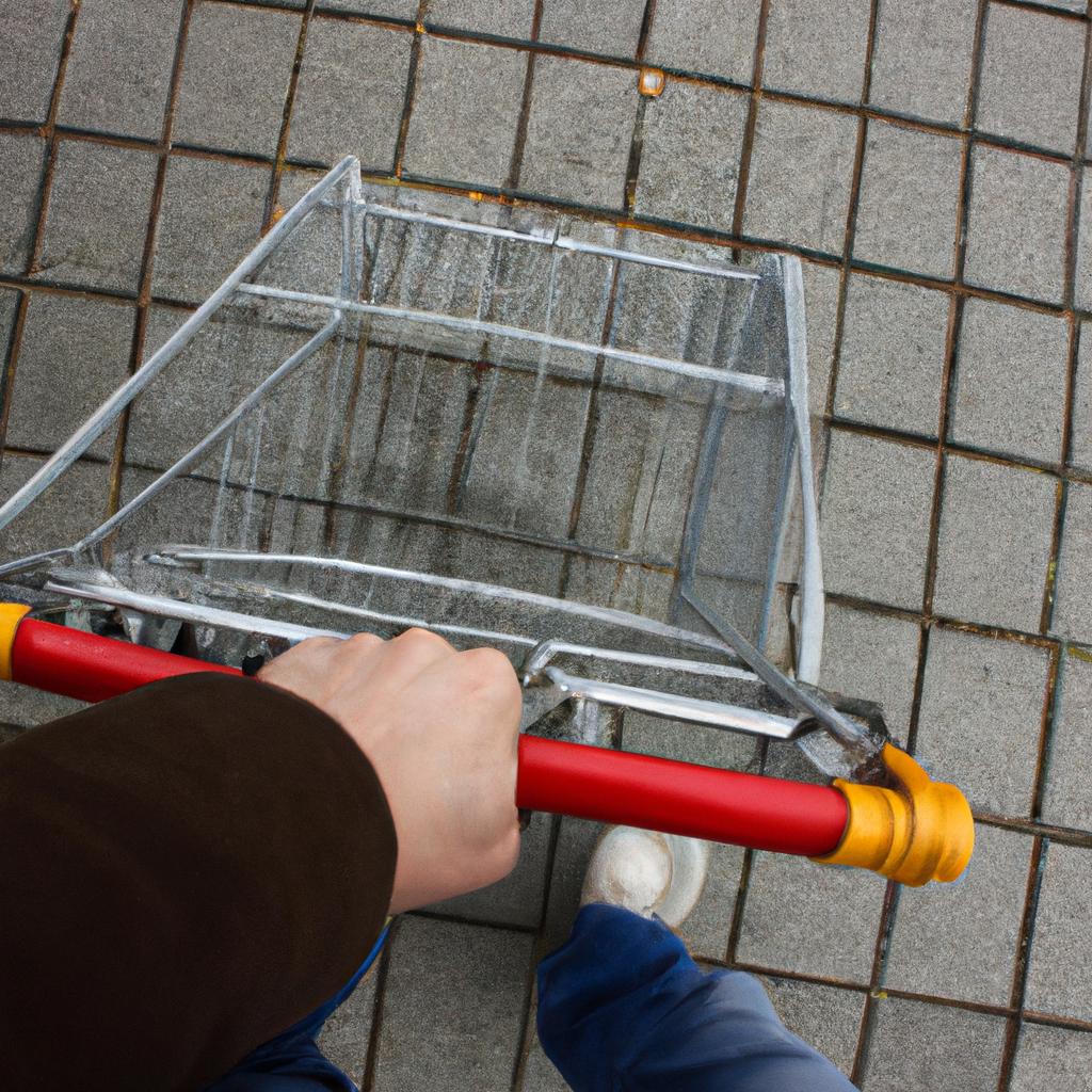Person holding a shopping basket
